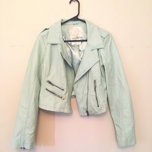 Mint faux leather jacket